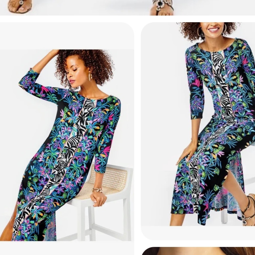 NWT Lilly Pulitzer Seralina Onyx Paradise Maxi Dress - Retail 298.00